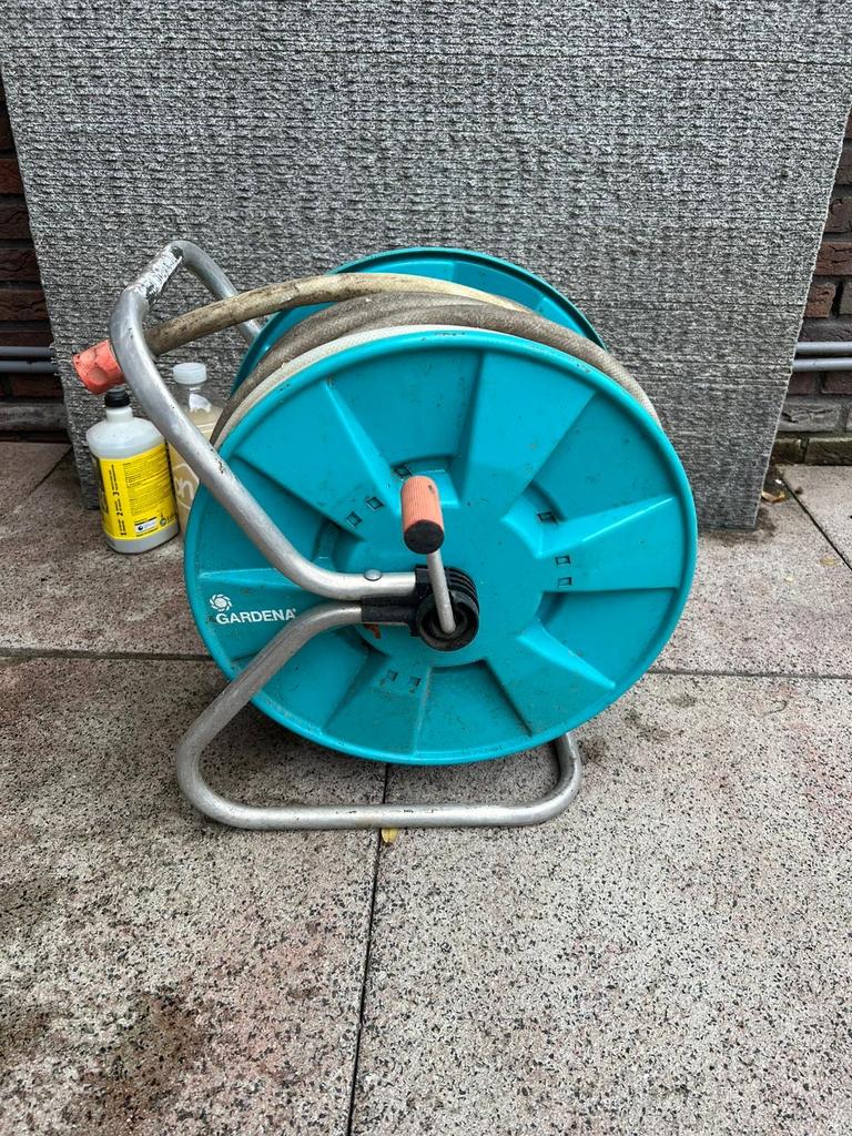 Tuinslang op haspel, 20 meter, Tuin en Terras, Tuinslangen, Ophalen, Gebruikt, Tuinslang