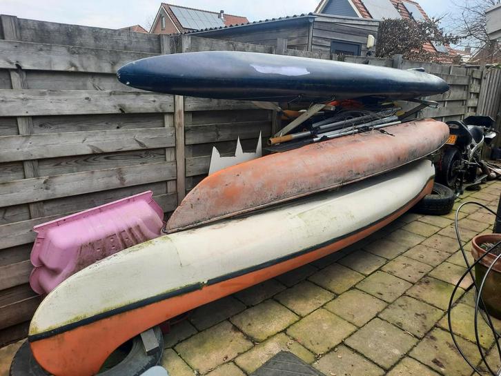 1 kano 3 persoons en 2 kajakken 1 persoons, Watersport en Boten, Kano's, Ophalen