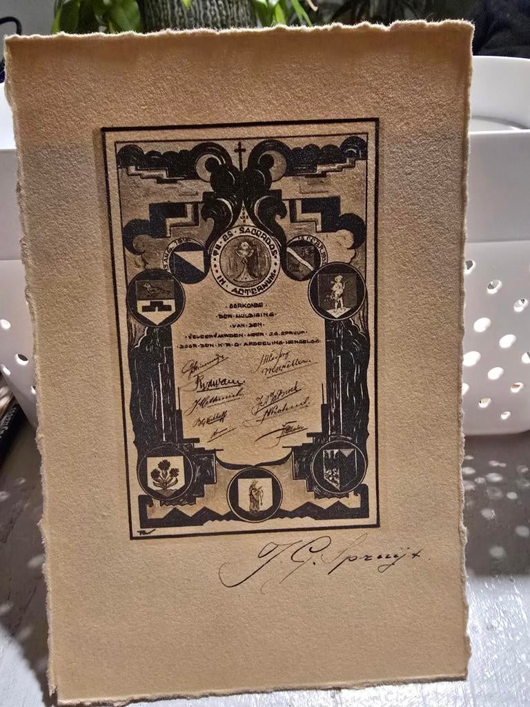 IN AETERNUM OORKONDE J. G. Spruijt, Ophalen