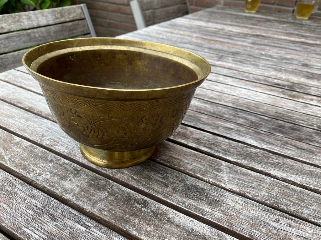 Chinese messing kom, Antiek en Kunst, Antiek | Koper en Brons, Ophalen of Verzenden