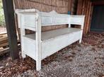 Houten bankje met opbergruimte - Wit geverfd, Ophalen of Verzenden