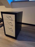 Ladeblok bureau zwart met wit ikea malm, Huis en Inrichting, Kasten | Ladekasten, Ophalen, Minder dan 50 cm, 3 of 4 laden, Minder dan 100 cm