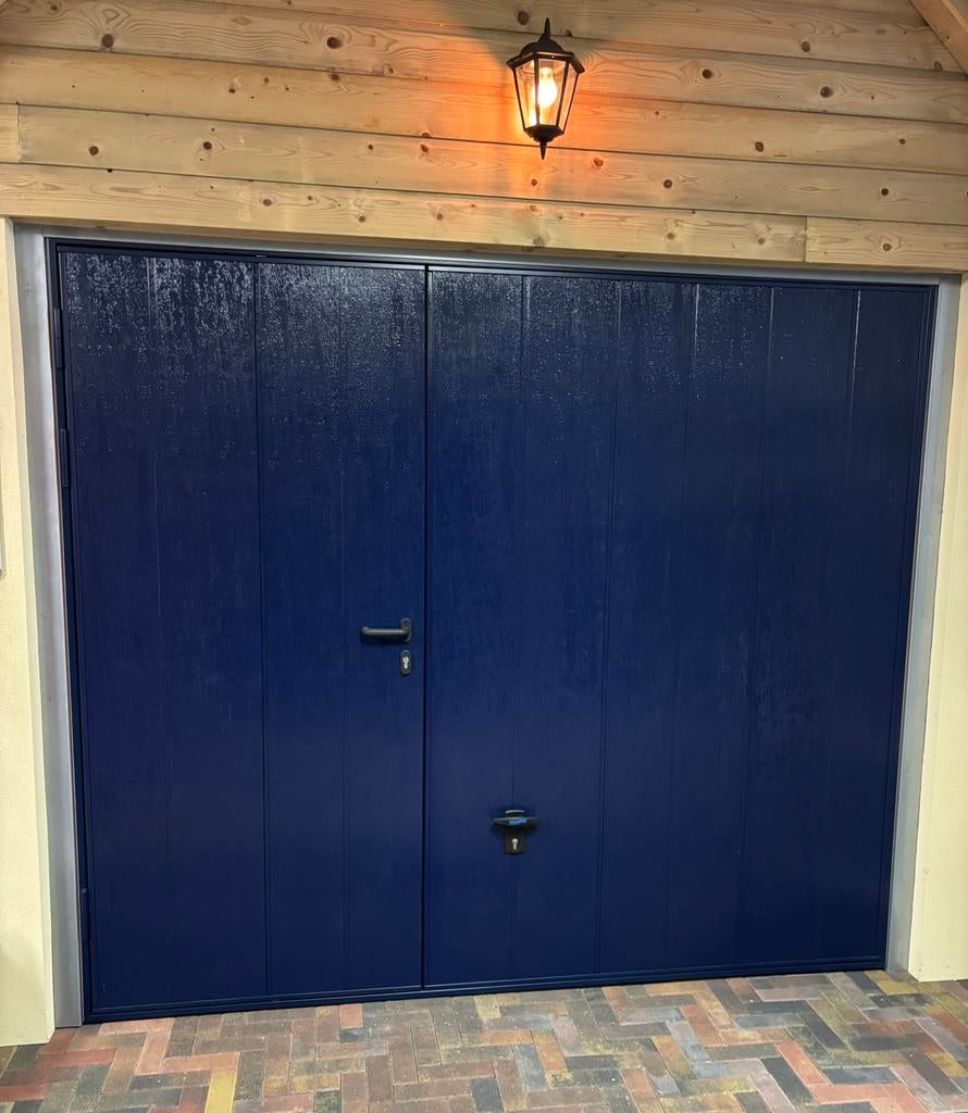 Geïsoleerde kanteldeur met loopdeur Novoferm Easyport, Ophalen, Garagedeur, Zo goed als nieuw, Metaal