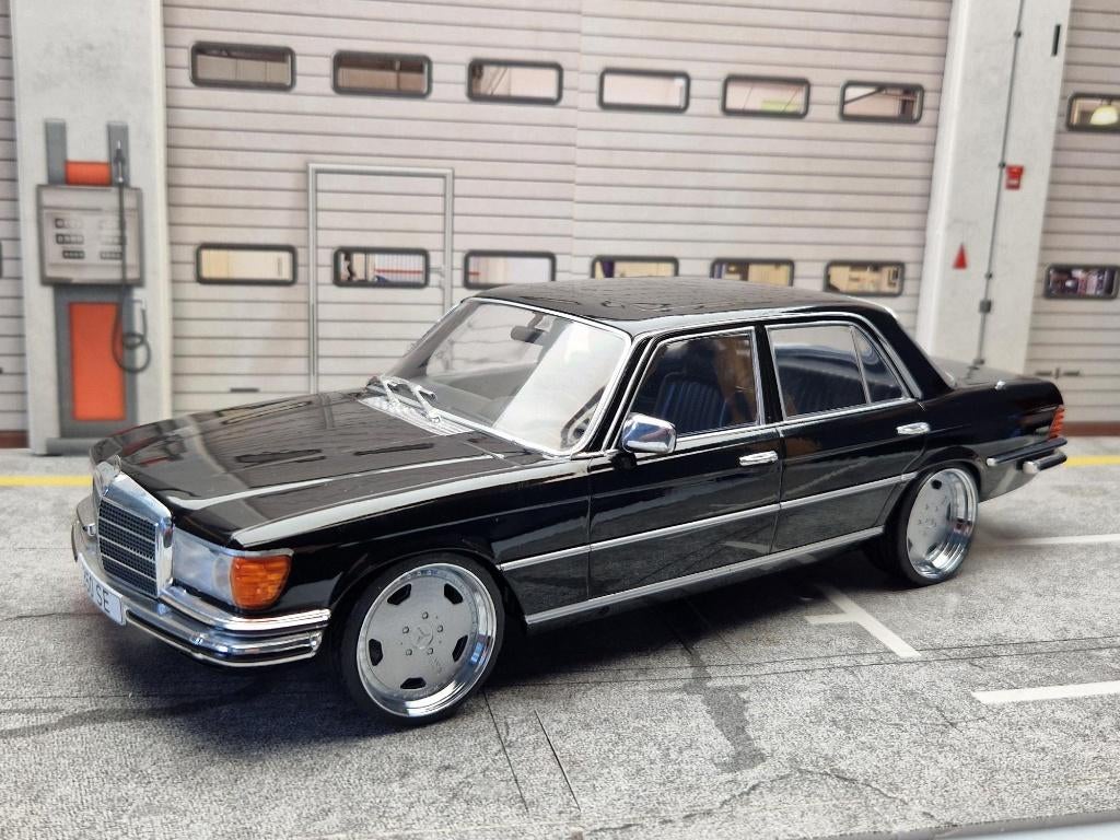 1:18 Mercedes Benz 350 SE W116 Zwart - met unieke AMG velgen, Overige merken, Auto, ., MCG/SDmodelcartuning