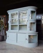 Organische winkelkast | Halfronde blauwe Winkelvitrine #6895