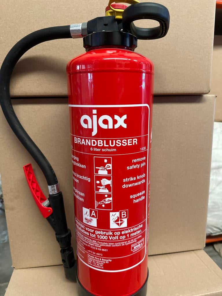 Ajax Brandblusser 6 liter schuim, incl keuring, Ophalen, Gebruikt, Overige typen