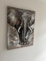 Groot Schilderij Olifant - Nieuwstaat - 120x90 cm, Antiek en Kunst, Ophalen of Verzenden