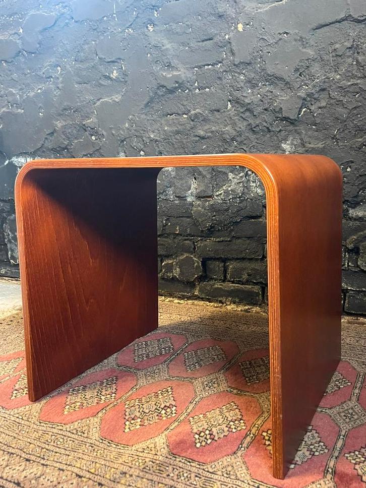 Vintage salontafel Scandinavisch design gebogen hout, Huis en Inrichting, Tafels | Salontafels, Gebruikt, Minder dan 50 cm, Minder dan 50 cm