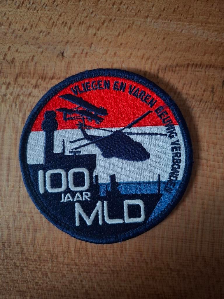 Patch 100 Jaar MLD, Verzamelen, Ophalen of Verzenden, Luchtmacht, Nederland, Embleem of Badge