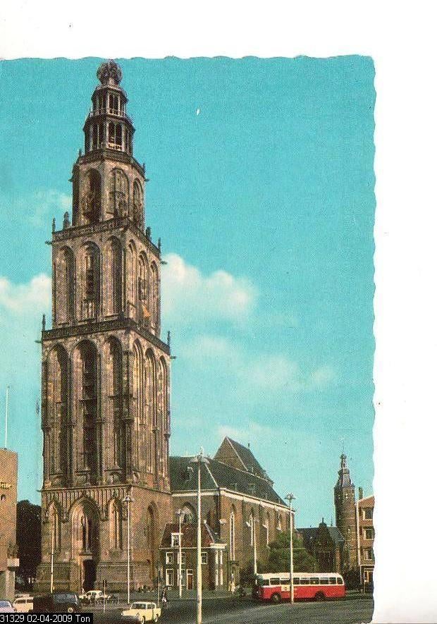 Ansichtkaart	Groningen	Martinitoren, Verzenden, 1960 tot 1980, Gelopen, Groningen