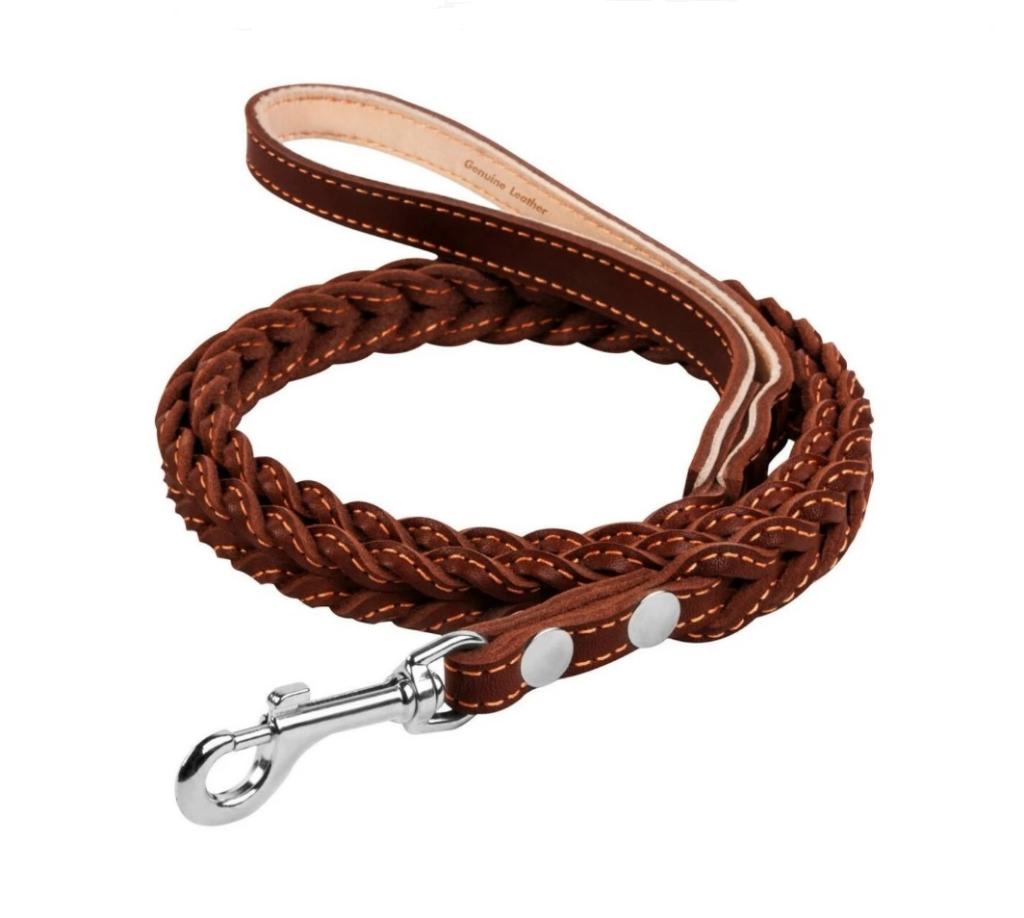 WAUDOG Lederen Hondenriem Gevlochten Bruin 20 mm KOOPJE!!!, Ophalen of Verzenden, Nieuw, Hondenriem