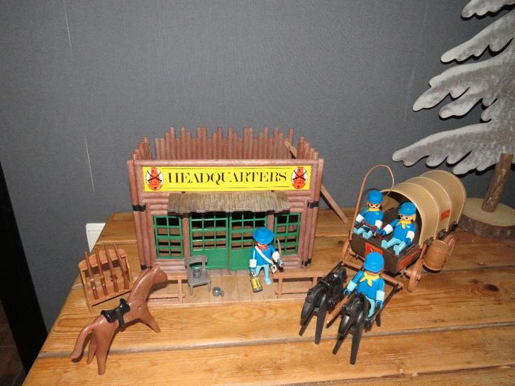 Playmobil Western Headquarters huifkar Noorderlingen vintage, Kinderen en Baby's, Speelgoed | Playmobil, Zo goed als nieuw, Complete set
