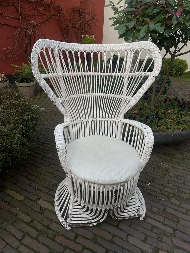 Pauwenstoel, Ophalen, Gebruikt, Rotan