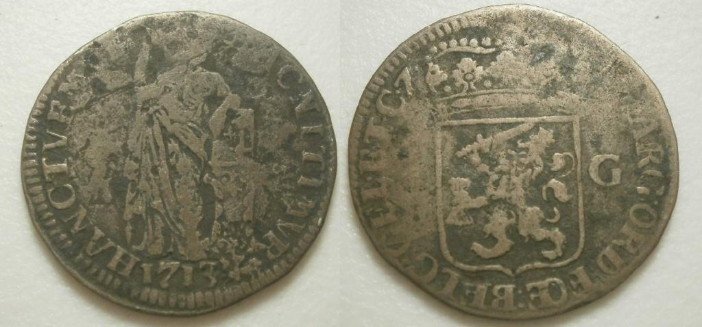 Gelderland Gulden zilver 1713, Postzegels en Munten, Munten | Nederland, 1 gulden, Vóór koninkrijk, Zilver, Ophalen of Verzenden