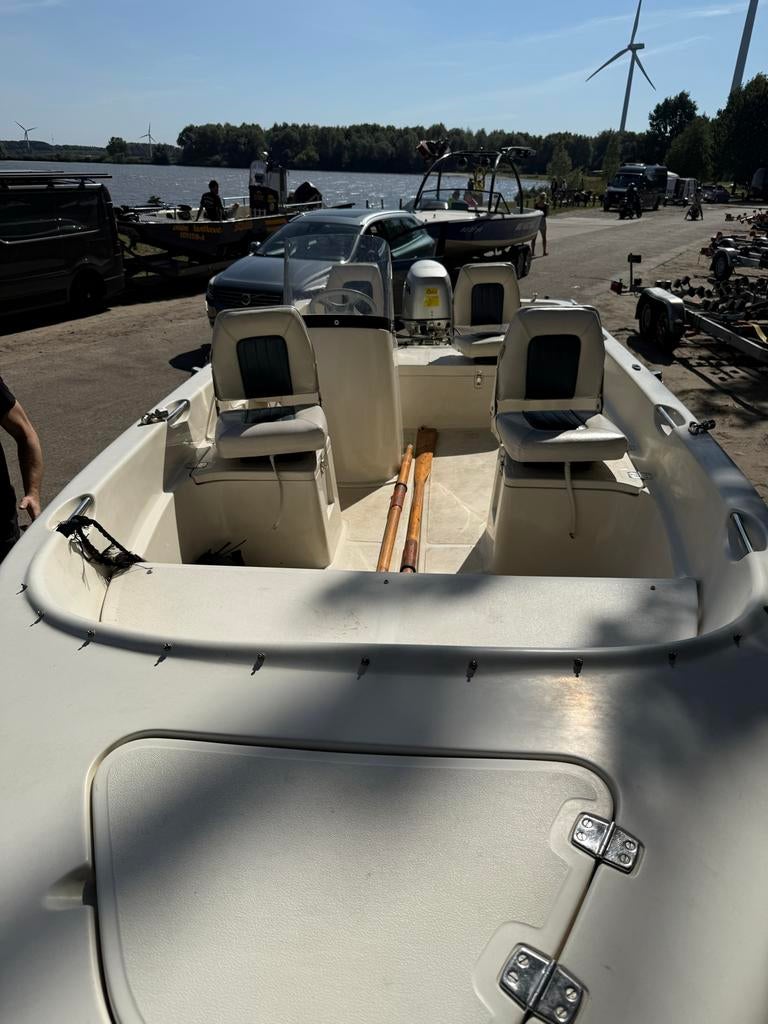 Quicksilver 500 met Honda 25 pk buitenboordmotor, Watersport en Boten, Motorboten en Motorjachten, Ophalen, 10 tot 30 pk, Gebruikt