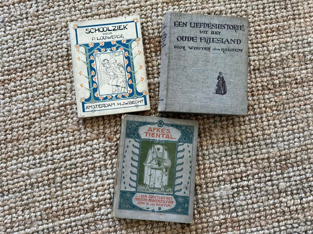 3 kinderboeken, ca.1900, Schoolziek, Afkes Tiental, etc, Boeken, Ophalen of Verzenden, Gelezen