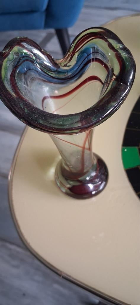 Vintage 'Splash' of 'Swung' Vaas - Nanninga Glasfabriek, Ophalen