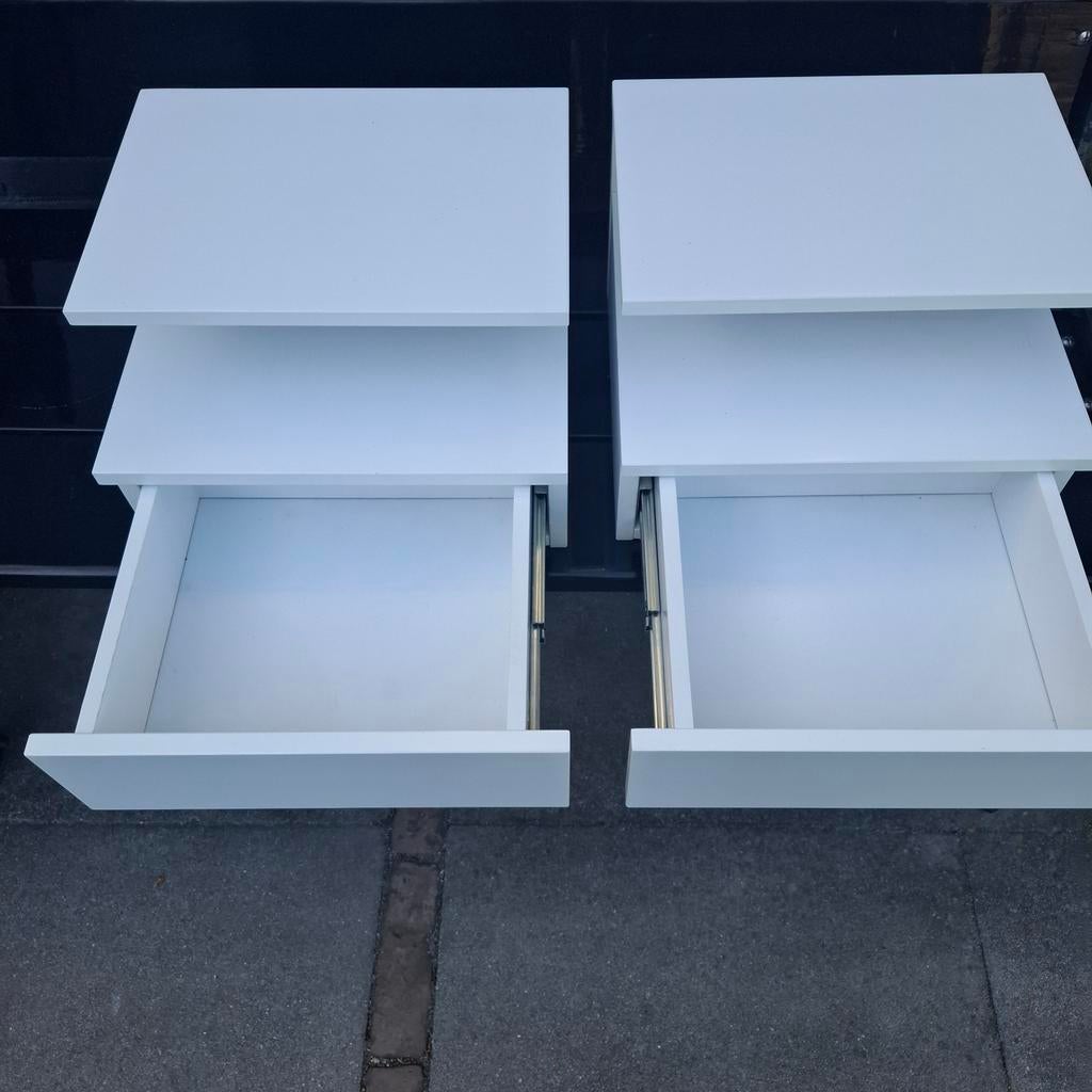 2 nachtkastjes wit, Ophalen, Zo goed als nieuw, Minder dan 45 cm, Minder dan 55 cm