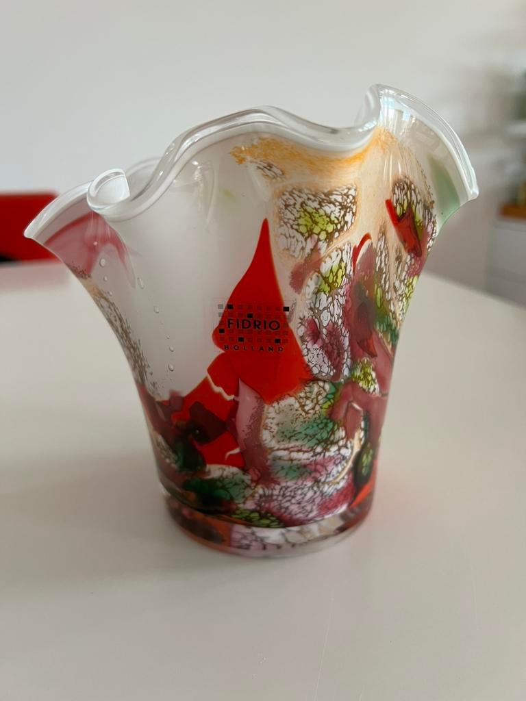 Fidrio vaasje / theelicht 15 cm hoog, Ophalen of Verzenden, Zo goed als nieuw, Overige kleuren, Glas