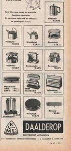 Retro reclame 1954 Daalderop Tiel electrische apparaten, Verzenden, Overige typen
