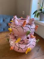 Dk tulpenvaas rose met vogels, Huis en Inrichting, Woonaccessoires | Vazen, Ophalen, Steen, Overige kleuren, Nieuw