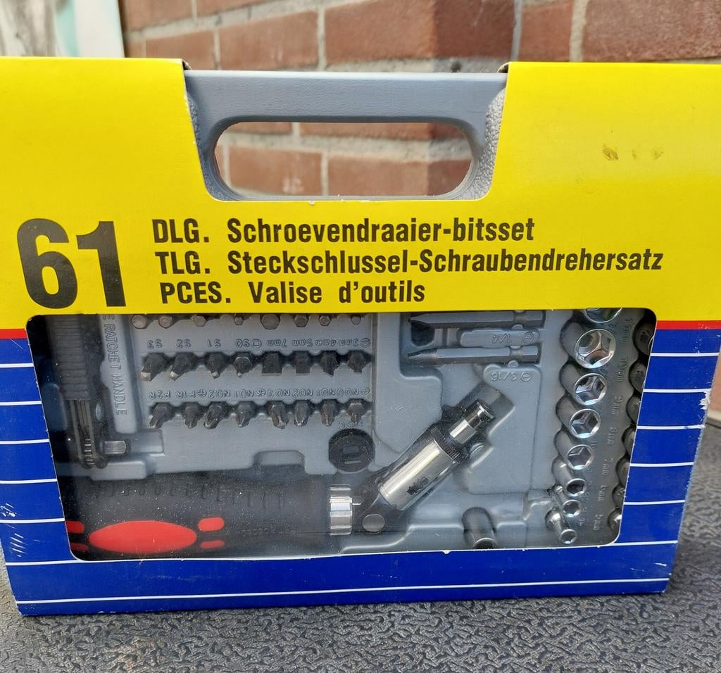61 delig schroevendraaier- bitsset, Ophalen of Verzenden, Zo goed als nieuw