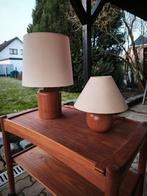 2 Deense vintage jaren 60 teak tafellampen, Ophalen, Gebruikt, Glas, Minder dan 50 cm