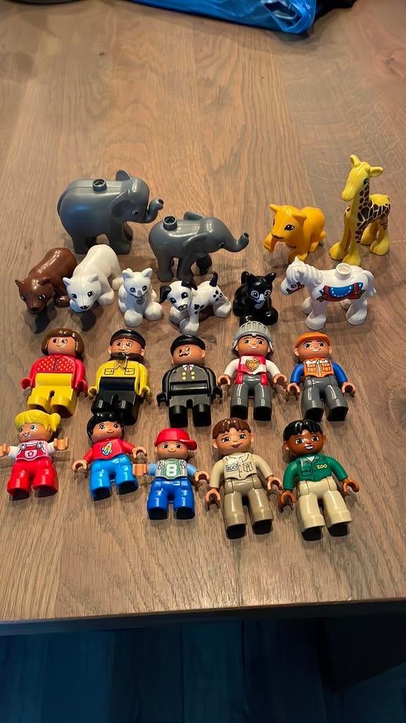Duplo 10  verschillende poppetjes en 10  diertjes, Kinderen en Baby's, Speelgoed | Duplo en Lego, Ophalen of Verzenden, Zo goed als nieuw