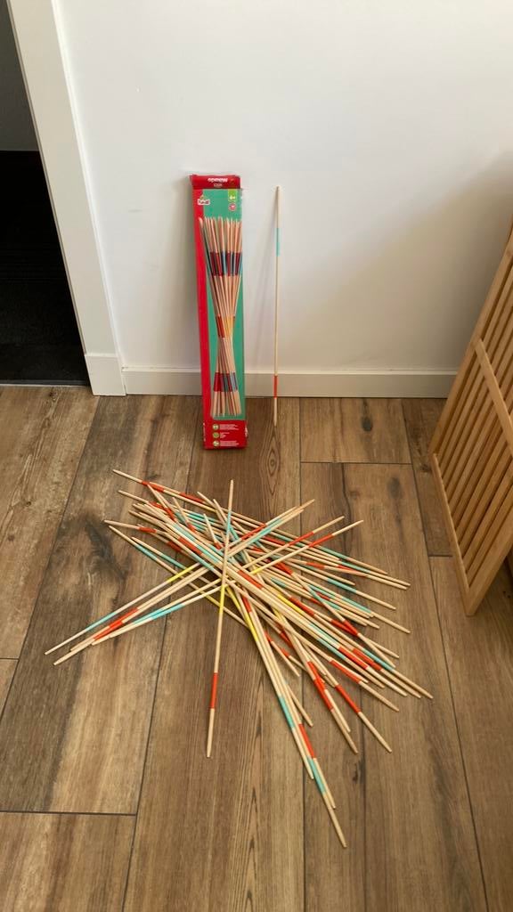 Het grote Mikado spel.  Mikado Playland gebruikt houten stok, Ophalen of Verzenden, Gebruikt