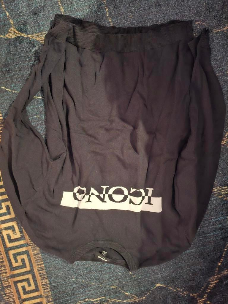 Zwarte ICONO trui met lange mouwen, Kleding | Heren, Verzenden, Zwart, Maat 56/58 (XL), Zo goed als nieuw