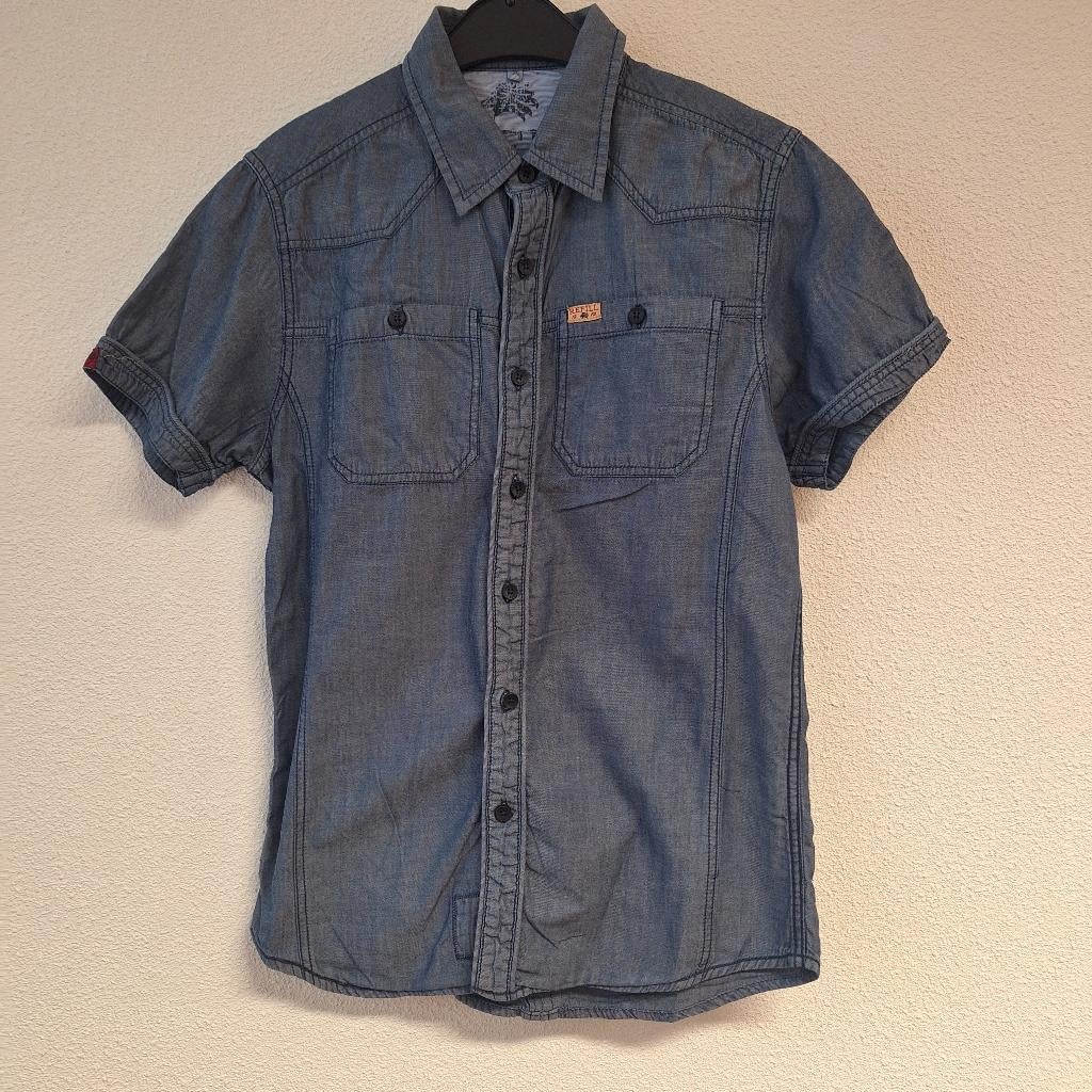 Sportieve heren overhemd, shirt, korte mouw, Refill, XS, Kleding | Heren, Blauw, Halswijdte 38 (S) of kleiner, Refill, Ophalen of Verzenden