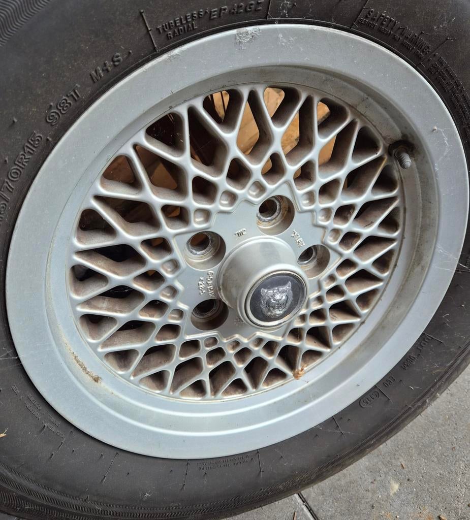 Jaguar Lattice velg met band - Goede staat, Auto-onderdelen, Banden en Velgen, Ophalen, Gebruikt, 15 inch, Banden en Velgen
