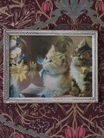 Vintage schilderijtje met poezen Toen was geluk, Ophalen of Verzenden, Huis en Inrichting