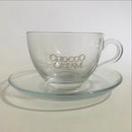Glazen kop en schotel - Chocco Cream, Huis en Inrichting, Ophalen of Verzenden, Effen, Kop(pen) en/of Schotel(s), Glas