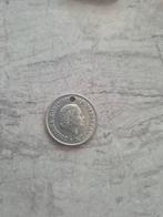 Nederland 25 cent Juliana 1958 met gaatje, Postzegels en Munten, Munten | Nederland, Koningin Juliana, Zilver, 25 cent, Ophalen of Verzenden