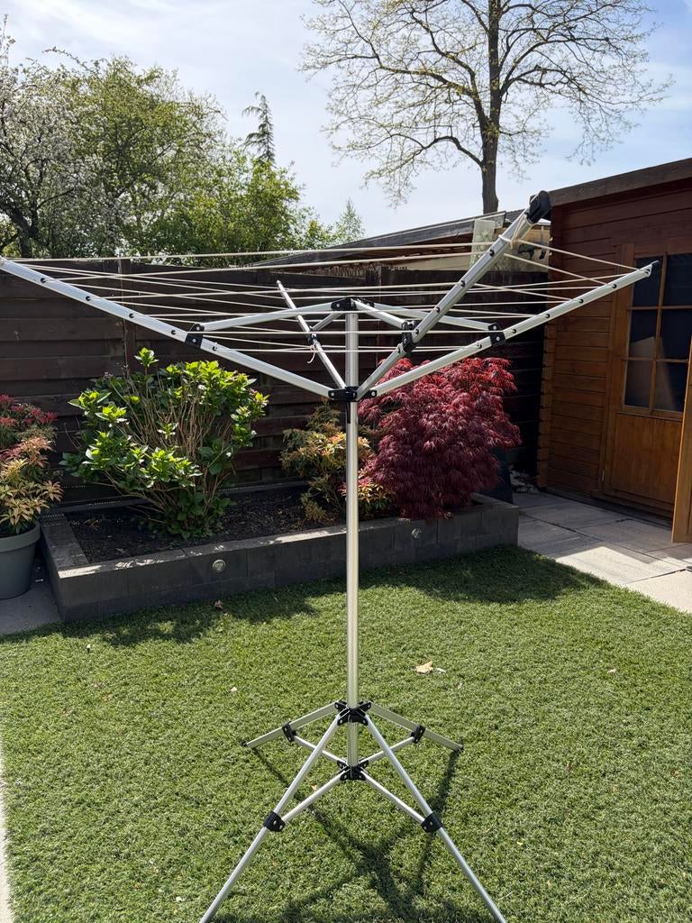 Opklapbaar Droogrek - Compact en Ruim (165 cm), Ophalen, Gebruikt, Zilver, Metaal