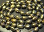 Vintage parelcollier ketting97cm %100echte parel ketting 90g, Ophalen, Zo goed als nieuw, Zwart, Steen of Mineraal