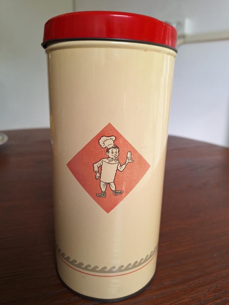Vintage beschuitbus beschuitblik Bolletje, Verzamelen, Blikken, Ophalen of Verzenden, Gebruikt, Overige