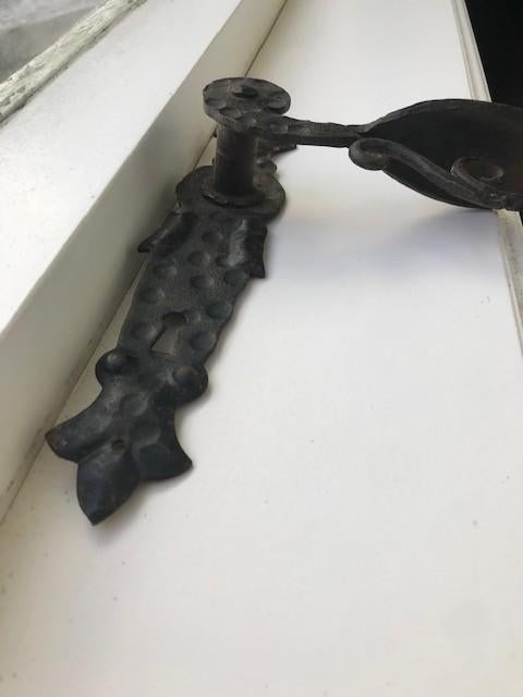 Antieke Deurkruk Gietijzer ca.20 cm, Ophalen, Gebruikt, Klink of Kruk