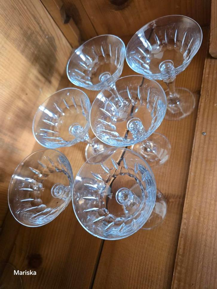 Set van 6 vintage kristallen coupes, Antiek en Kunst, Antiek | Glas en Kristal, Ophalen of Verzenden