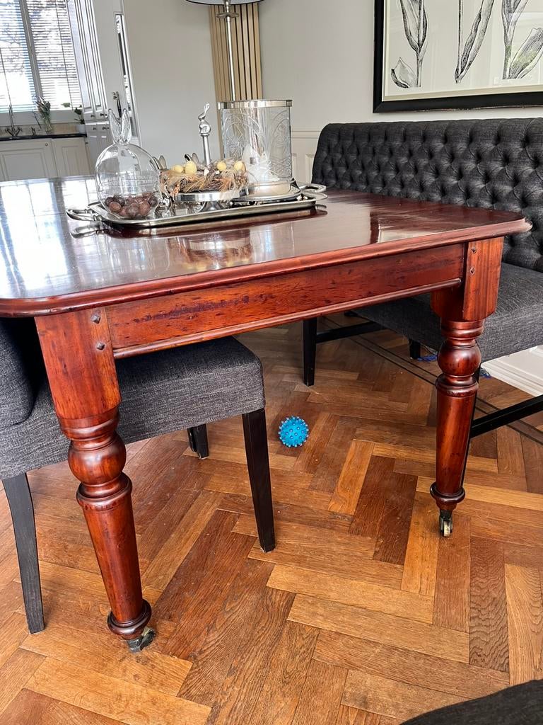Mahoniehouten eettafel, Huis en Inrichting, Tafels | Eettafels, Ophalen, Klassiek, 50 tot 100 cm, Zo goed als nieuw