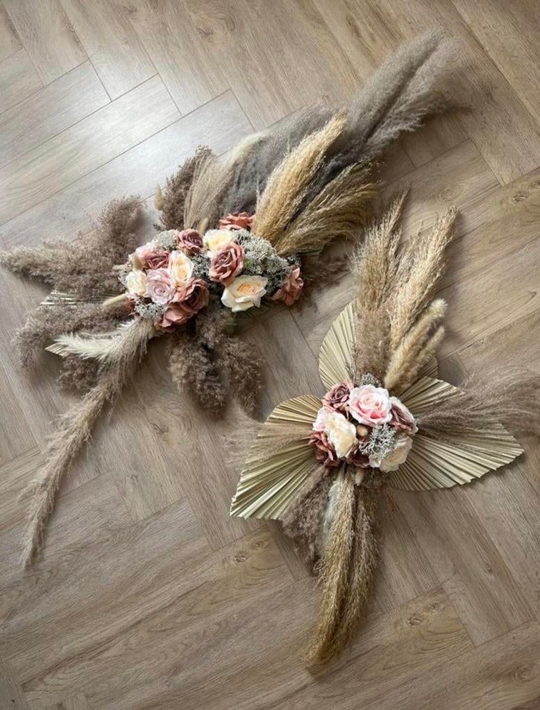 Drie boeketten droogbloemen voor bruiloft - Goede staat, Huis en Inrichting, Ophalen, Zo goed als nieuw