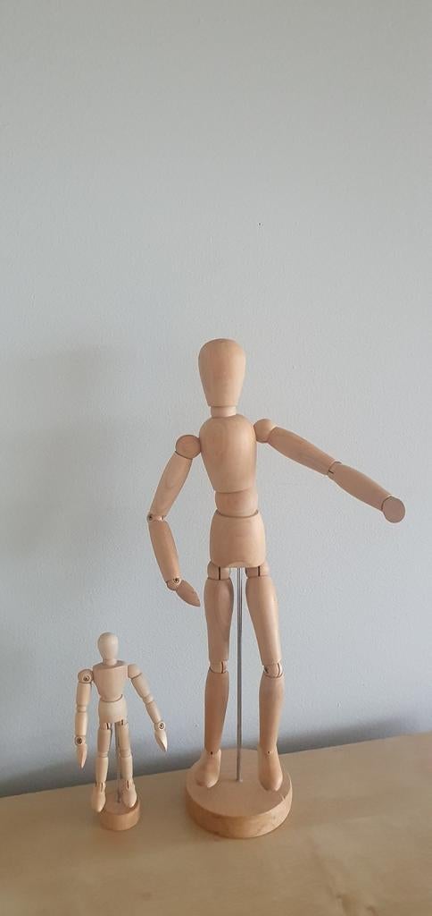 Houten tekenpoppen, groot en klein, Hobby en Vrije tijd, Tekenen, Ophalen, Zo goed als nieuw, Overige typen