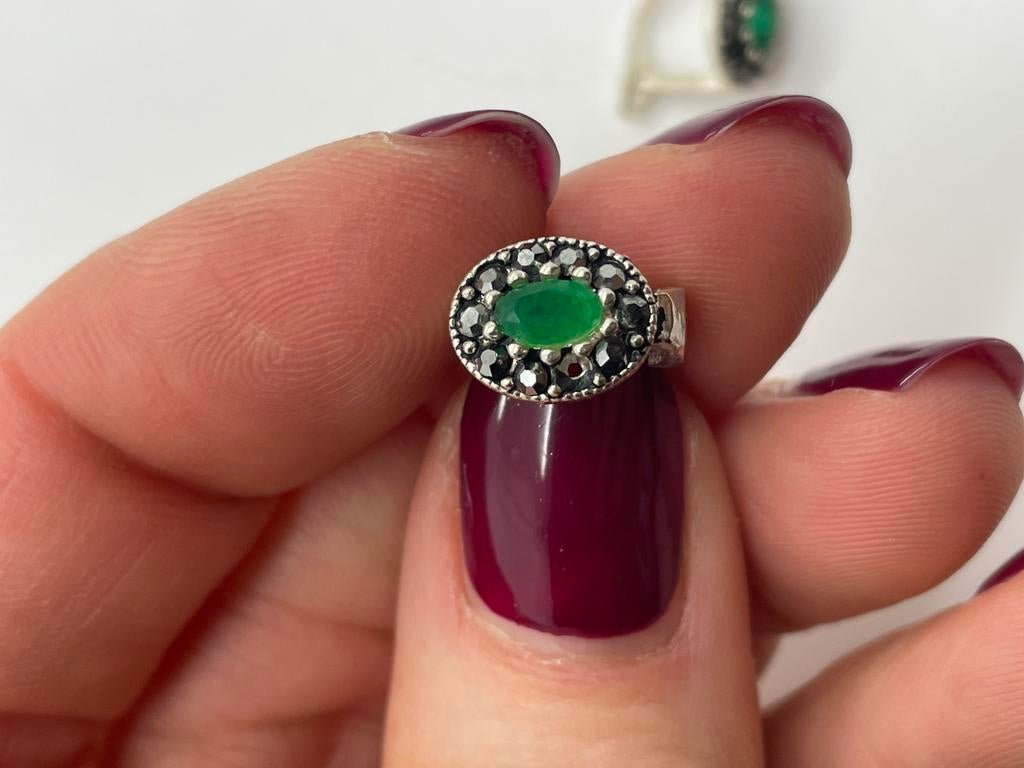 D496 Prachtige vintage zilveren oorbellen, Ophalen of Verzenden, X, Met edelsteen, Zilver