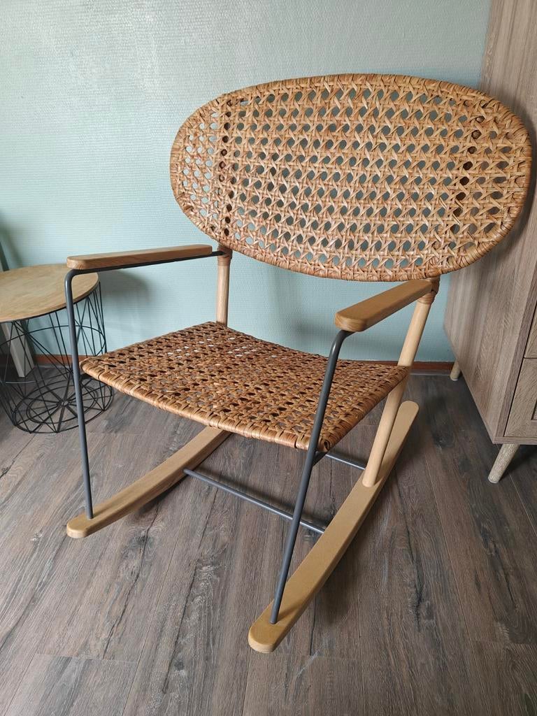 Schommelstoel, Huis en Inrichting, Stoelen, Ophalen, Zo goed als nieuw, Bruin, Eén