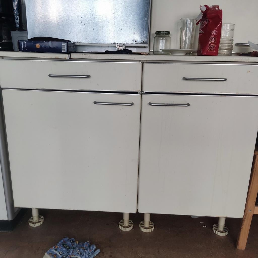 Keukenblok met onder- en bovenkastjes, Huis en Inrichting, Keuken | Keukenelementen, Ophalen, Gebruikt, 100 tot 150 cm, 50 tot 75 cm