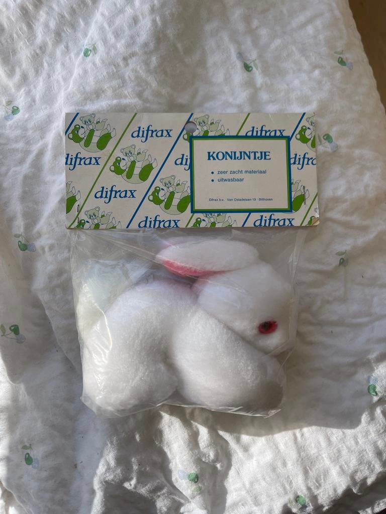 Vintage Difrax Konijntje Knuffel - Nieuw in verpakking, Ophalen, Nieuw, Konijn
