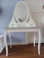 Kaptafel Hemnes Ikea wit, Ophalen, Gebruikt, Kaptafel IKEA Hemnes spiegel glasplaat, 50 tot 100 cm