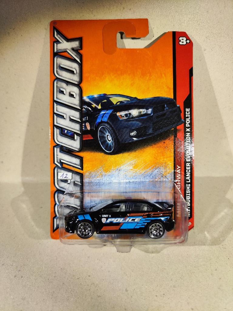 Matchbox Mitsubishi Lancer Evolution X Police, Ophalen of Verzenden, Nieuw, Auto
