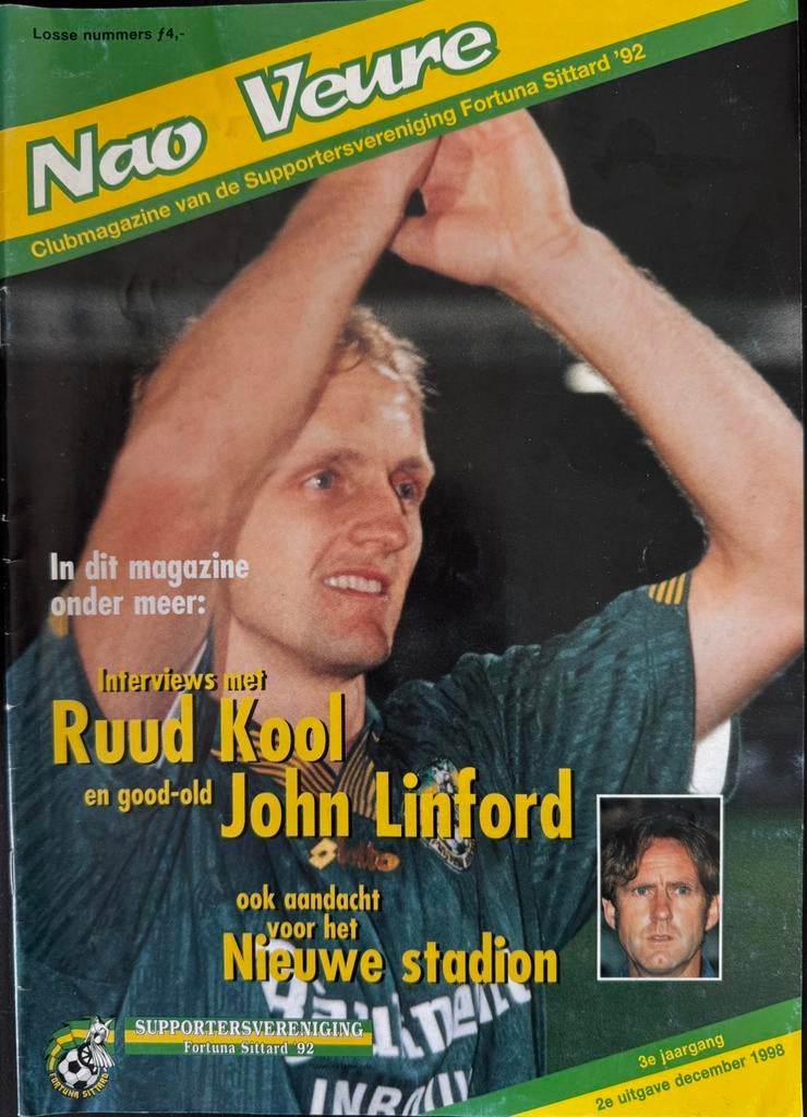 Fortuna sittard clubmagazine december 1998, Verzamelen, Ophalen of Verzenden, Zo goed als nieuw, Overige binnenlandse clubs, Boek of Tijdschrift